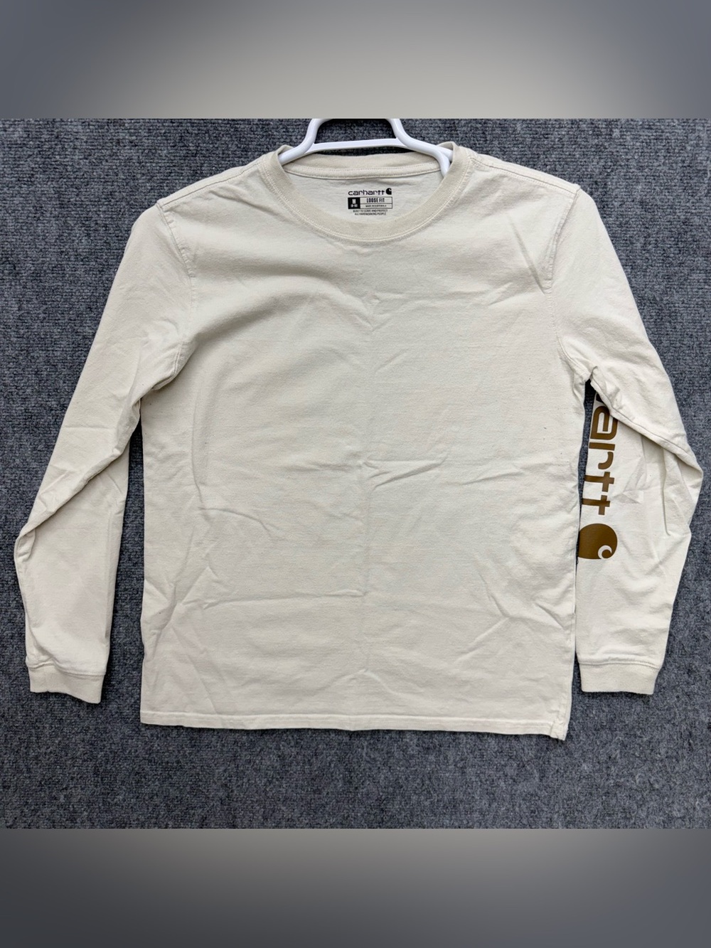 Carhartt Women’s Loose Fit Heavyweight Long Sleeve Size Medium Logo Sleeve